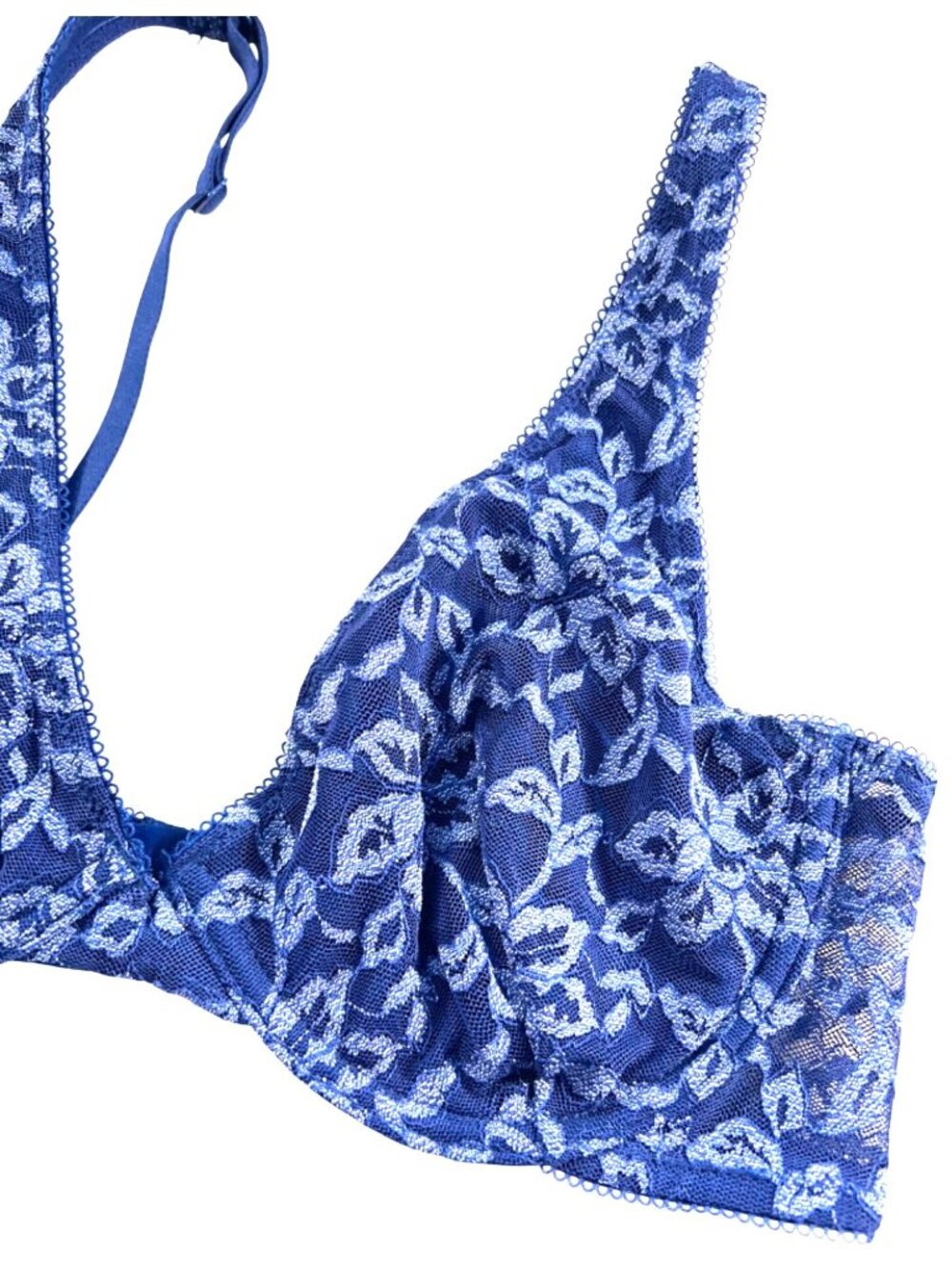 Blue Floral Flirtitude Medium Unlined Bra SZ M